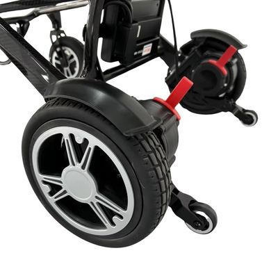 Sedia a rotelle elettrica con telaio in fibra di carbonio T700 e frenatura elettromagnetica