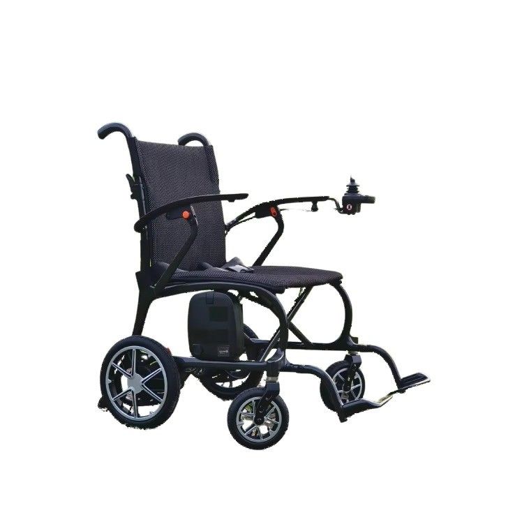 Sedia a rotelle elettrica in fibra di carbonio con sedile più ampio di dimensioni W510*D415mm